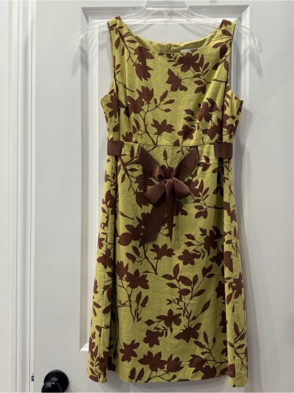 Women’s Jessica Howard Green and Brown Floral Belted Dress